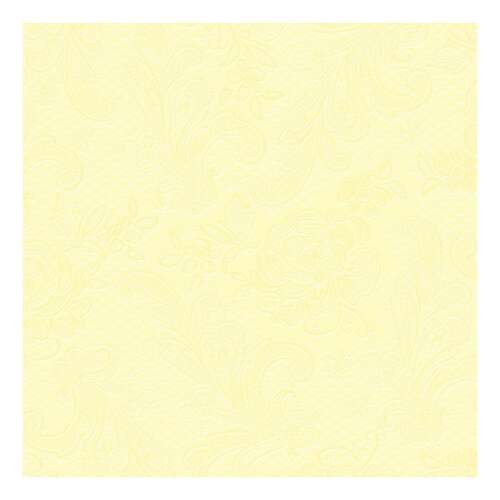 Csipkés sárga dombornyomott papírszalvéta 33x33cm, 15 db-os
