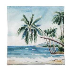 CLEEF.KT021.300 Pálmafás tengerparti párnahuzat, 45x45cm, 100% poliészter - Clayre & Eef