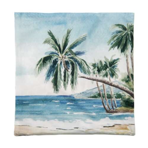 CLEEF.KT021.300 Pálmafás tengerparti párnahuzat, 45x45cm, 100% poliészter