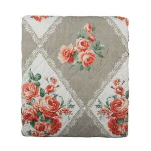 CLEEF.Q196.061 Rózsa mintás ágytakaró, 240x260cm, Polyester - Clayre & Eef