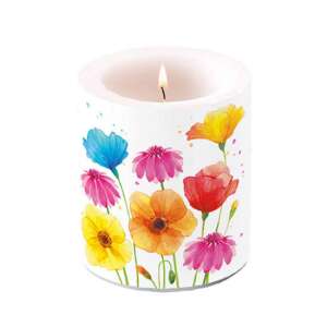 Színes Nyári Virágok illatgyertya, 10x10cm - Ambiente