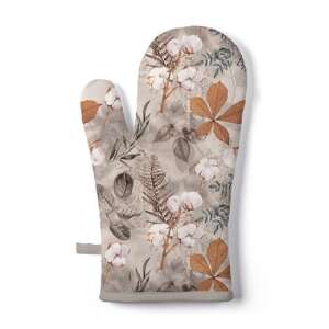 Pamut sütőkesztyű virágmintával, 18x30cm, hőálló, konyhai kiegészítő - Konyhai eszköz