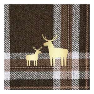 Check barna és szarvas papírszalvéta, 33x33cm, 20 darabos - Háztartási papírtermék