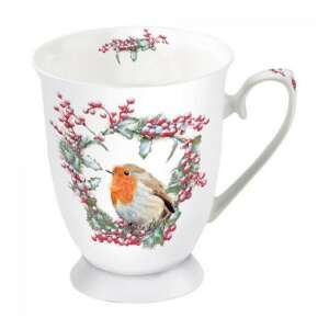 Robin in Wreath porcelánbögre, 0,25l - Nonbrand Bögre