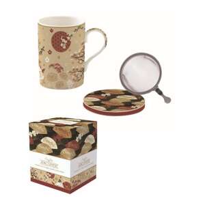 Atmosphere Kimono porcelán szűrősbögre tetővel és infúziós szűrővel, 350ml - Nonbrand Bögre