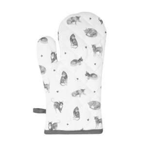 CLEEF.CAK44 Sütőkesztyű macskás mintával, 18x30cm, pamut - Konyha & Étkezés