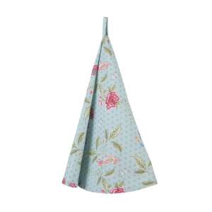 CLEEF.BLW48 Konyharuha 80cm, kék pamut konyharuhá, virágmintás - Lakberendezés