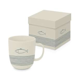 Pure Fish off white porcelán bögre hal mintával, 0,4L, dobozban - Nonbrand Bögre