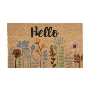 CLEEF.FOBMC Hello virágos lábtörlő, 75x45cm, kókuszrost és PVC - Clayre & Eef