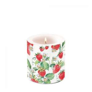 8x7,5cm-es átvilágítós gyertya eper illattal - Lakberendezés