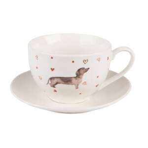 CLEEF.DHLKS Tacskós porcelán teáscsésze és alj szett, 200ml - Clayre & Eef