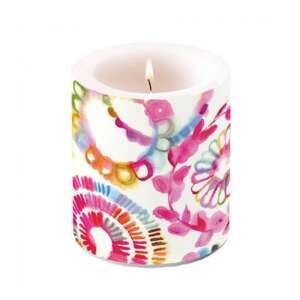 Fantasy Circles illatos gyertya színes virágmintával, 10x10cm - Ambiente