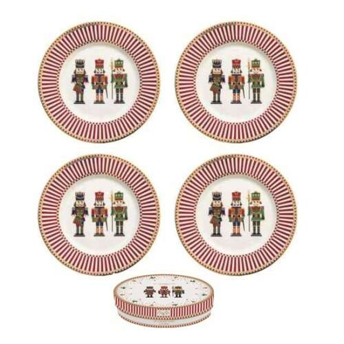 R2S.1100NUTC Porcelán desszerttányérszett 4db-os, 19cm, dobozban,Nutcracker 80615016