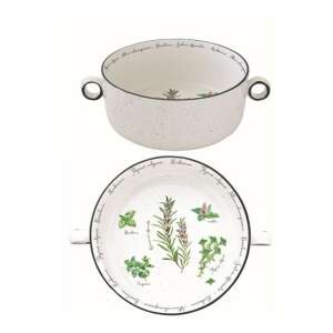 R2S.2208HERU Herbarium porcelántál fülekkel, 20cm - Tál