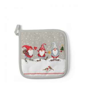 Skating Dwarfs edényalátét, 20x20cm, 100% pamut, karácsonyi mintával - Konyha & Étkezés