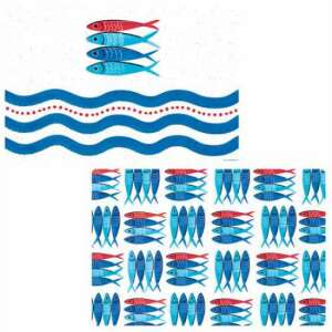 R2S.320SARD Műanyag tányéralátét kétoldalas 45x30cm,Sardine's Party 80615236 - Tányéralátét