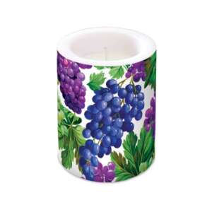 P.W.ADL125000 Natural Grapes gyertya, 10x12cm, fehér szőlő mintával - Lakberendezés