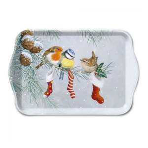 Karácsonyi tálca madarakkal és zoknikkal - Tálca
