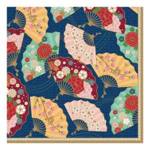 R2S.414KYOT Kyoto papírszalvéta japán ventilátor mintával - Szalvéta