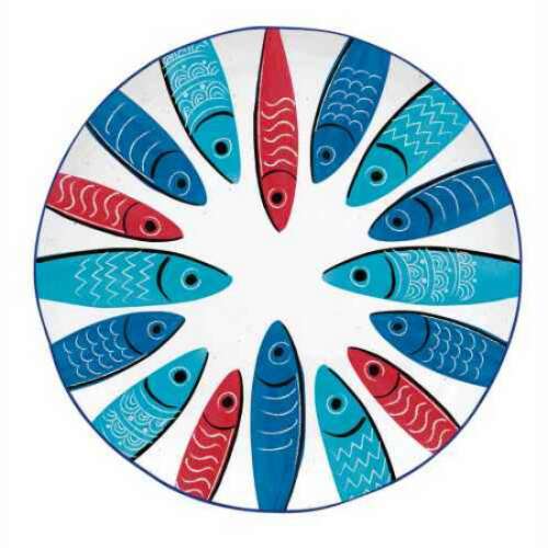 R2S.2202SARD Porcelán desszerttányér 21cm,Sardine's Party