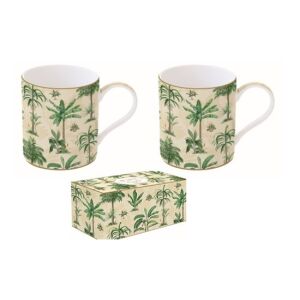 Oasis Trópusi Bögre Szett 2 darabos, 350ml, porcelán bögrék trópusi mintával - Nonbrand Bögre