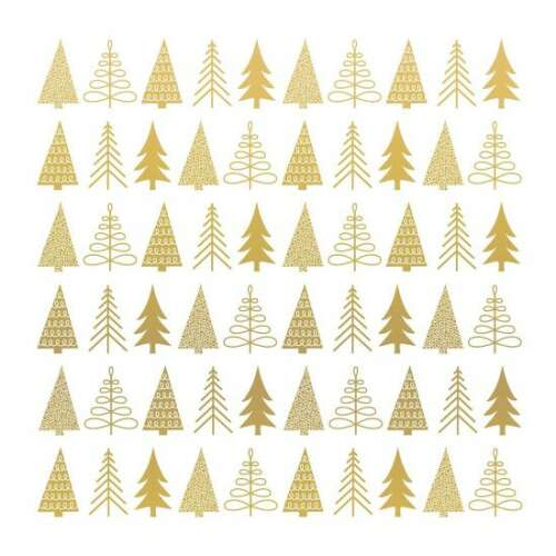 Pure Mood arany karácsonyi szalvéta karácsonyfa mintával, 20 db
