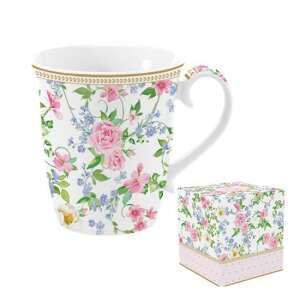 Garden Joy porcelán bögre virágmintával, 275ml, dobozban - Nonbrand Bögre