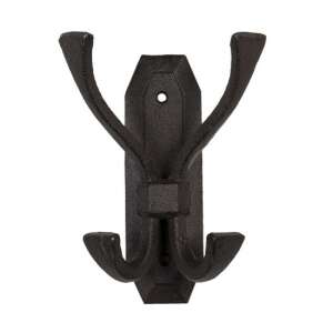 Öntöttvas falifogas 3 kampóval, fekete színben - Fogas