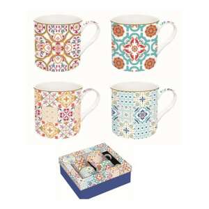 4 db-os Atmosphere Siracusa porcelán bögre szett színes csempemintával, 300ml-es - Bögre