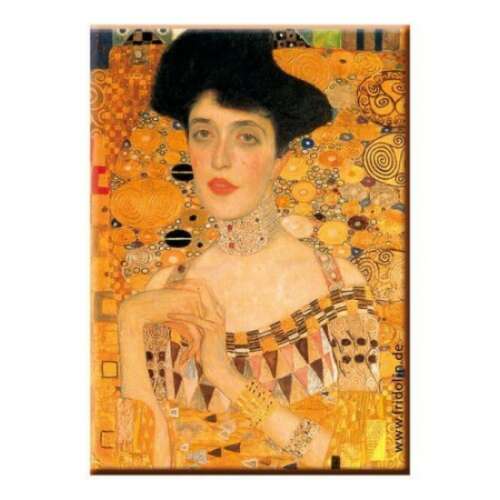 Klimt: Adele hűtőmágnes, 8x5,4x0,3cm, a híres Gustav Klimt festményével