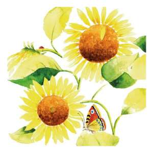 Napkin with sunflower design, 20 pieces - Szalvéta