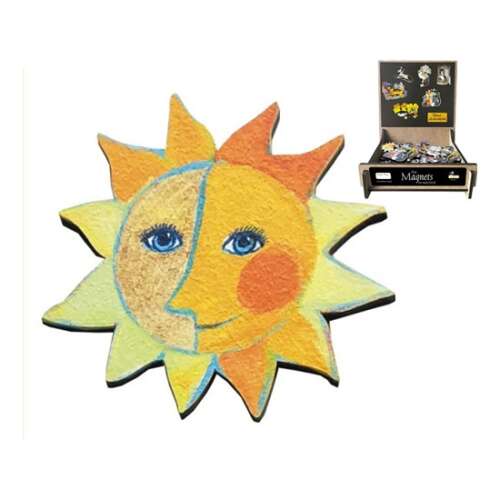 Rosina Wachtmeister hűtőmágnes, nap mintával, 5x5cm, MDF