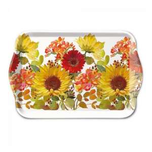 Sunny Flowers Cream műanyag tálca napraforgó mintával, 13x21cm - Tálca