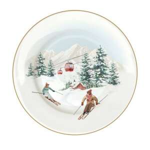 R2S.943CHAL Chalet Porcelán Mélytányér 21,5cm síelős mintával - Easy Life Design