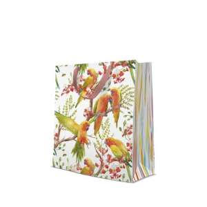 Nagy ajándéktáska egzotikus madarak mintával, 26,5x33,5x13cm - Művészet & Hobbi