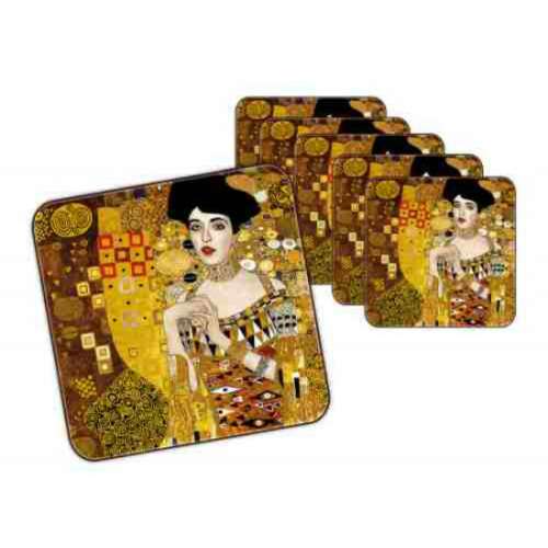 H.C.532-1215 Parafa poháralátét 10x10 cm, 6 db-os,Klimt:Adele Bloch 80616524