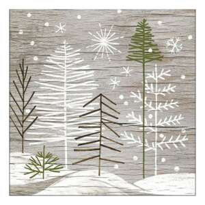Trees On Wood mintás papírszalvéta, 20 darabos - Szalvéta