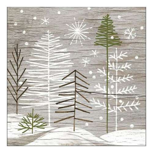 Trees On Wood mintás papírszalvéta, 20 darabos