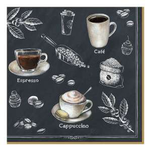 R2S.414BRST Barista kávé témájú szalvéta, 20 darabos, 33x33cm - Szalvéta