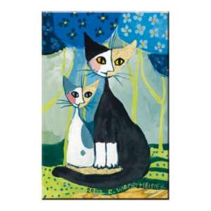 Rosina Wachtmeister hűtőmágnes két macskával romantikus környezetben - Hűtőmágnes