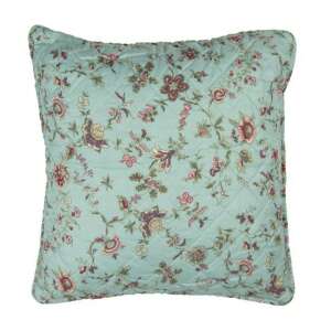 CLEEF.Q187.030 steppelt párnahuzat, 50x50cm, virágmintás, türkiz - Clayre & Eef