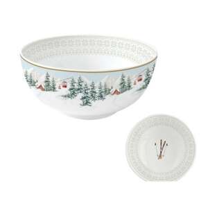 R2S Chalet Porcelán Tál 15cm téli faház mintával, tökéletes levesek, saláták vagy desszertek tálalásához. - Tál