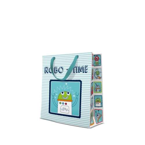 Robo-Time közepes ajándéktaska robot mintával