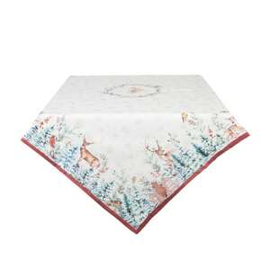 CLEEF.DCH05 Karácsonyi asztalterítő 150x250cm pamut, Dearly Christmas, Téli erdő mintával - Clayre & Eef