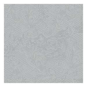 Csipkés dombornyomott ezüst szalvéta, 33x33cm, 15 darabos - Háztartási papírtermék