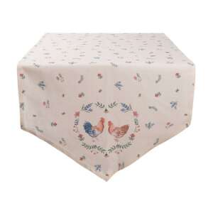 CLEEF.CAR65 Asztali futó 50x160cm, pamut, Chicken and Rooster - Clayre & Eef