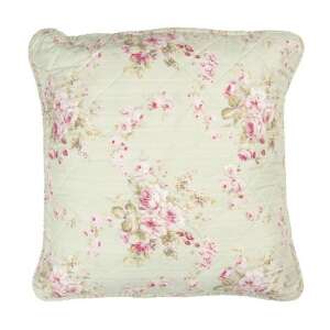 Zöld és rózsaszín virágmintás párnahuzat, 50x50cm, poliészter, CLEEF - Clayre & Eef
