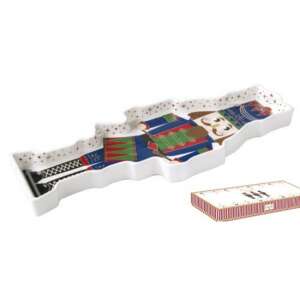 Diótörő porcelán tálca, 36,5x14cm, dobozban - Tál