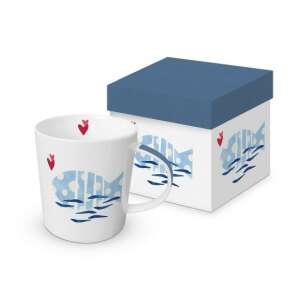 Porcelán bögre hal mintával, 0,35L, dobozban - Nonbrand Bögre