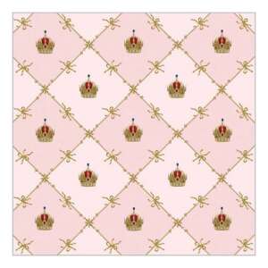 Vienna Crown rózsaszín papírszalvéta arany koronás mintával - Szalvéta